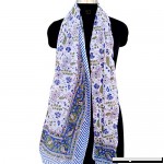 Blue Multi Color Indian Hand Block Printed Floral Print Cotton Scarves Beach Sarong Bikini Cover ups Voile Pareo Lady Scarf Stole Dupatta  B07NDWKRQW